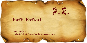 Hoff Rafael névjegykártya